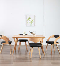 Esszimmerstühle 4 Stk. Schwarz Bugholz und Kunstleder