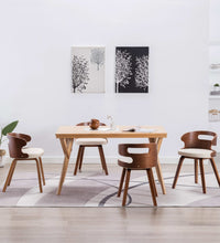 Esszimmerstühle 4 Stk. Creme Bugholz und Kunstleder