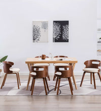 Esszimmerstühle 6 Stk. Creme Bugholz und Kunstleder