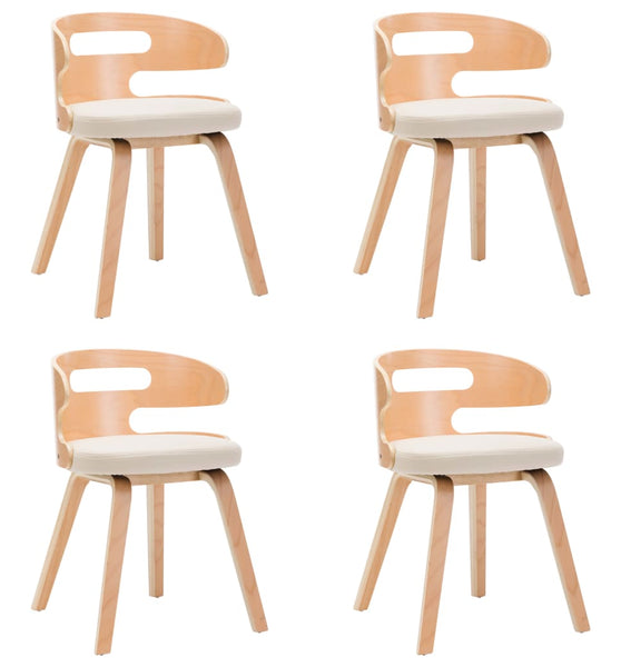 Esszimmerstühle 4 Stk. Creme Bugholz und Kunstleder