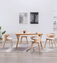 Esszimmerstühle 4 Stk. Creme Bugholz und Kunstleder