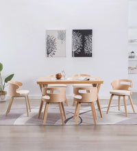 Esszimmerstühle 6 Stk. Creme Bugholz und Kunstleder