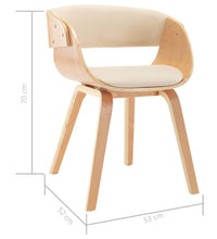 Esszimmerstühle 2 Stk. Creme Bugholz und Kunstleder