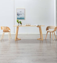 Esszimmerstühle 2 Stk. Creme Bugholz und Kunstleder