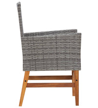 9-tlg. Garten-Essgruppe Poly Rattan und Akazienholz Grau