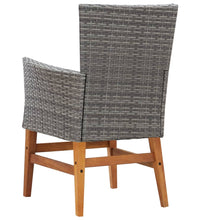 9-tlg. Garten-Essgruppe Poly Rattan und Akazienholz Grau