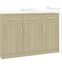 Sideboard Sonoma-Eiche 110x30x75 cm Holzwerkstoff