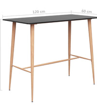 Bartisch Schwarz 120x60x105 cm