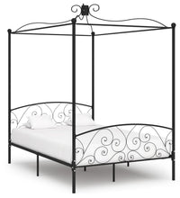 Himmelbett-Gestell Schwarz Metall 120 x 200 cm