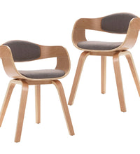 Esszimmerstühle 2 Stk. Bugholz und Taupe Stoff