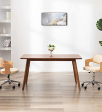 Esszimmerstuhl Drehbar Creme Bugholz und Kunstleder