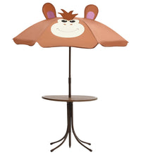 3-tlg. Garten-Bistro-Set für Kinder mit Sonnenschirm Braun