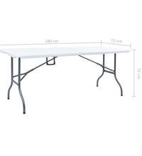 Gartentisch Klappbar Weiß 180x72x72 cm HDPE