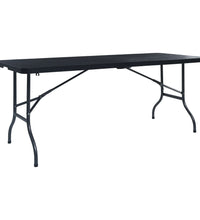 Gartentisch Klappbar Schwarz 180×75×72 cm HDPE Rattan-Optik