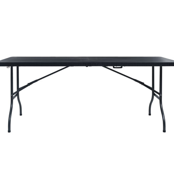 Gartentisch Klappbar Schwarz 180×75×72 cm HDPE Rattan-Optik