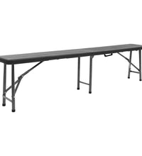 Klappbare Gartenbänke 2 Stk. 180 cm HDPE Schwarz