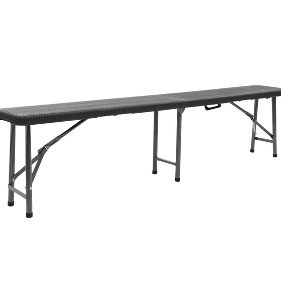 Klappbare Gartenbänke 2 Stk. 180 cm HDPE Schwarz