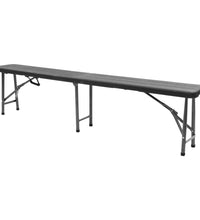 Klappbare Gartenbänke 2 Stk. 180 cm HDPE Schwarz
