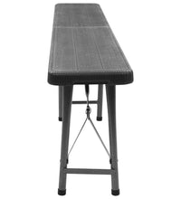 Klappbare Gartenbänke 2 Stk. 180 cm HDPE Schwarz