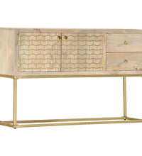 Sideboard Golden 120x30x75 cm Massivholz Mango