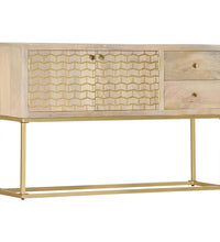 Sideboard Golden 120x30x75 cm Massivholz Mango