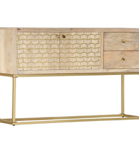 Sideboard Golden 120x30x75 cm Massivholz Mango