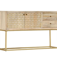 Sideboard Golden 120x30x75 cm Massivholz Mango