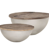 Schüsselförmiges Couchtisch-Set 2 Stk. Mango Massivholz