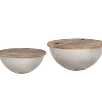 Schüsselförmiges Couchtisch-Set 2 Stk. Mango Massivholz