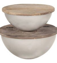 Schüsselförmiges Couchtisch-Set 2 Stk. Mango Massivholz