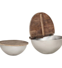 Schüsselförmiges Couchtisch-Set 2 Stk. Mango Massivholz