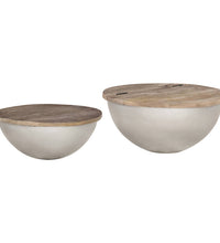 Schüsselförmiges Couchtisch-Set 2 Stk. Mango Massivholz