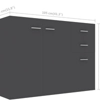 Sideboard Grau 105x30x75 cm Holzwerkstoff