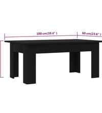 Couchtisch Schwarz 100x60x42 cm Holzwerkstoff