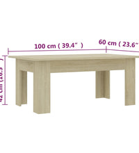 Couchtisch Sonoma-Eiche 100x60x42 cm Holzwerkstoff