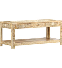 Couchtisch 110 x 50 x 45 cm Handgemalt Massivholz Mango