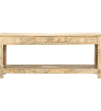 Couchtisch 110 x 50 x 45 cm Handgemalt Massivholz Mango