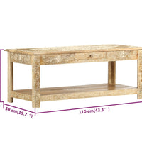 Couchtisch 110 x 50 x 45 cm Handgemalt Massivholz Mango