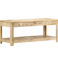 Couchtisch 110 x 50 x 45 cm Handgemalt Massivholz Mango