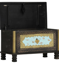 Aufbewahrungstruhe Schwarz 80x40x45 cm Mango Massivholz