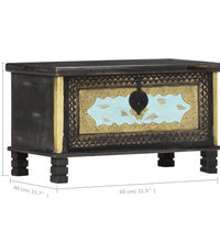 Aufbewahrungstruhe Schwarz 80x40x45 cm Mango Massivholz
