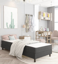 Boxspring-Bettgestell Grau Stoff 100x200 cm