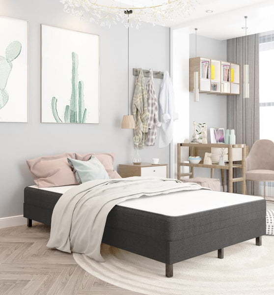 Boxspring-Bettgestell Grau Stoff 120x200 cm