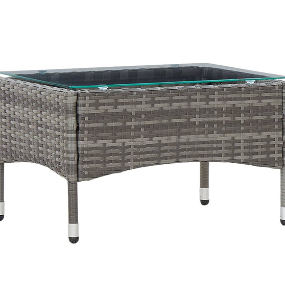 Couchtisch Grau 60x40x36 cm Poly Rattan