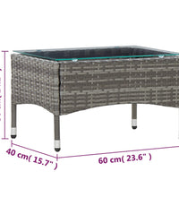 Couchtisch Grau 60x40x36 cm Poly Rattan