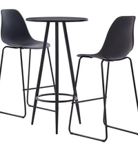 3-tlg. Bar-Set Kunststoff Schwarz