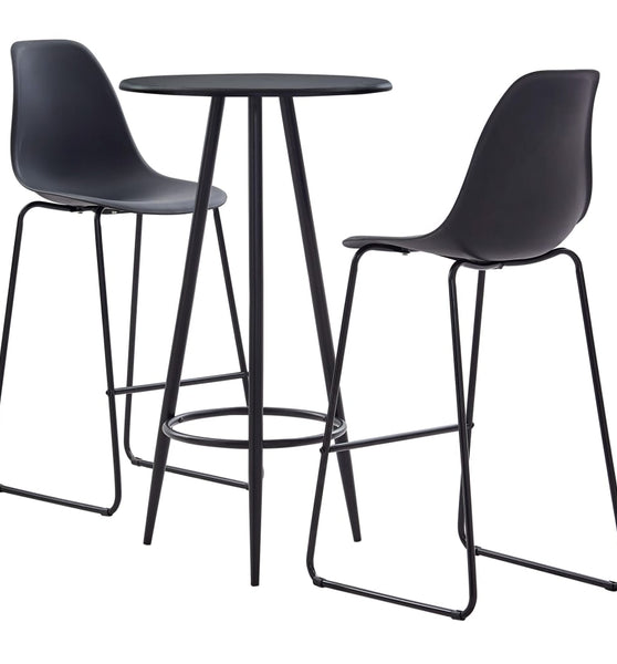 3-tlg. Bar-Set Kunststoff Schwarz