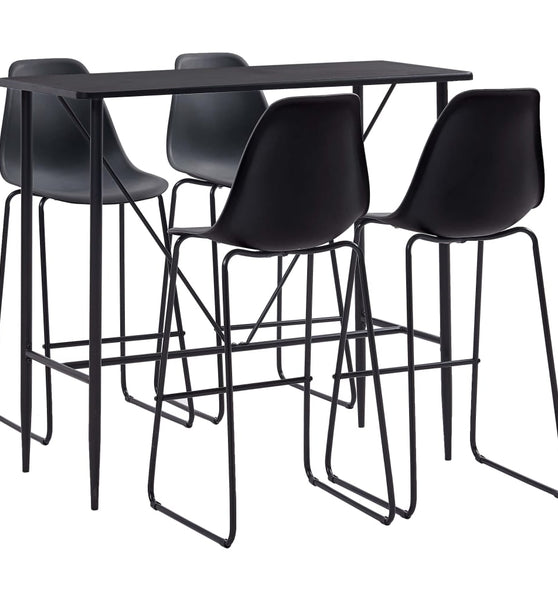 5-tlg. Bar-Set Kunststoff Schwarz