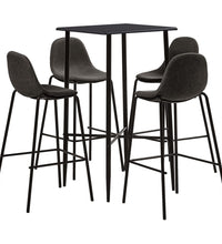 5-tlg. Bar-Set Stoff Dunkelgrau