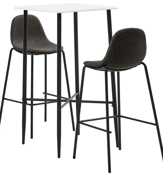 3-tlg. Bar-Set Stoff Dunkelgrau